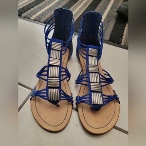 Justfab sandals cobalt size 11